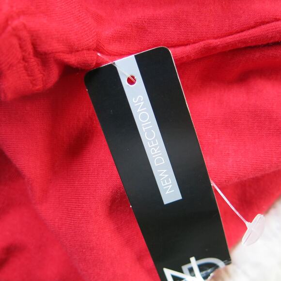 NEW DIRECTIONS *NWT* Short Sleeve Top Size M Ruched  Mock Neck Red Casual - Picture 7 of 7